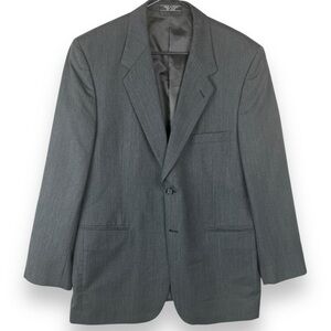 Jeffrey Banks Wool Blazer Mens Size 44 R Dark Grey Classic Fit Sport Coat Preppy